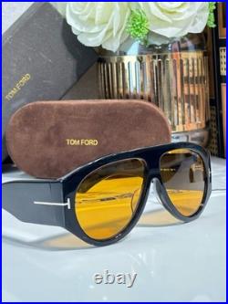 Tom Ford TF1044 Black Acetate Frame Sunglasses Aviator Shield Sunglasses 140