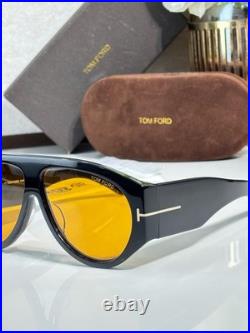 Tom Ford TF1044 Black Acetate Frame Sunglasses Aviator Shield Sunglasses 140