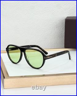 Tom Ford TF1080 Aviator Sunglasses Black Tortoise Green Lens 59-13-145