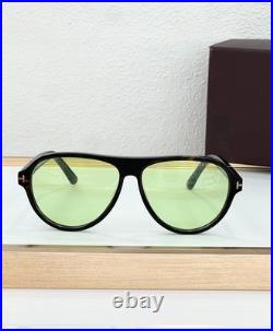 Tom Ford TF1080 Aviator Sunglasses Black Tortoise Green Lens 59-13-145