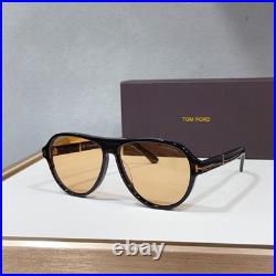 Tom Ford TF1080 Sunglasses Aviator Black Frame Light Orange Lens 59? 13-145