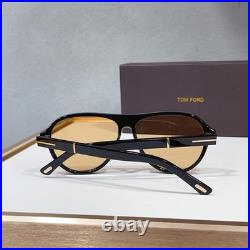Tom Ford TF1080 Sunglasses Aviator Black Frame Light Orange Lens 59? 13-145