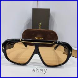 Tom Ford TF1093 01E Classic Black Oversized Sunglasses with Brown Lenses71-7-120