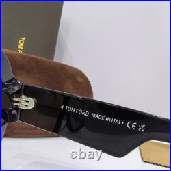Tom Ford TF1093 01E Classic Black Oversized Sunglasses with Brown Lenses71-7-120