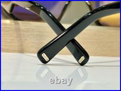 Tom Ford TF1093 RELLEN 71 7-120 Shiny Black Frame Tea Lens Unisex Sunglasses