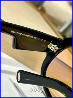 Tom Ford TF1093 RELLEN 71 7-120 Shiny Black Frame Tea Lens Unisex Sunglasses