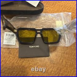 Tom Ford TF1202 52E Icon Sunglasses Flawless Authentic Tort Frame Yellow Lens