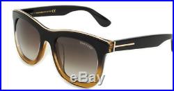 Tom Ford TF414-D 05D Sunglasses Black Brown Square Size 55 New & Authentic