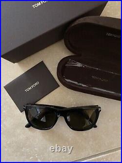 Tom Ford TF500-05J Andrew Sunglasses in Black Tortoise Havana & Amber Brown 54mm