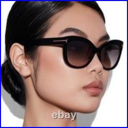 Tom Ford TF524 01D POLARIZED 56 16 Black Cat eye Sunglasses in Box
