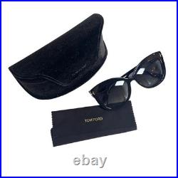 Tom Ford TF524 01D POLARIZED 56 16 Black Cat eye Sunglasses in Box