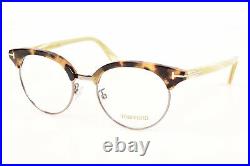 Tom Ford TF5343 brown tortoise round demo frame optics eyeglasses NEW $470