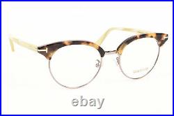 Tom Ford TF5343 brown tortoise round demo frame optics eyeglasses NEW $470