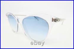 Tom Ford TF662 22X 53mm MICAELA Clear Transparent/Blue Gradient New Sunglasses