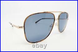 Tom Ford TF693 28V New Havana/ Blue Men's BENTON Sunglasses 58mm with defect