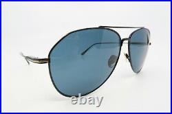 Tom Ford TF747 01V New Black/ Blue CYRUS Aviator Sunglasses 62mm with defect