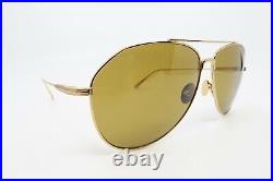 Tom Ford TF747 30E New Gold / Brown CYRUS Aviator Sunglasses 62mm with defect