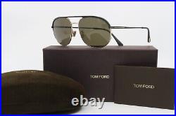 Tom Ford TF772 02H New Black/Gold Brown Polarized GIO Pilot Sunglasses with box