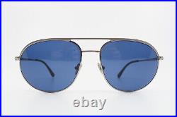 Tom Ford TF772 13V New Silver/ Blue GIO Pilot Sunglasses with box