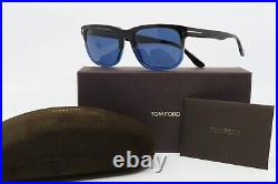 Tom Ford TF775 55V New Tortoise/ Blue STEPHENSON Sunglasses 56mm with box