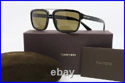 Tom Ford TF780 01J New Black/ Brown ANDERS Men's Sunglasses 58mm with box