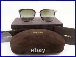 Tom Ford TF831 12Q New Silver/Brown HAYDEN Titanium Sunglasses 54mm withdefect