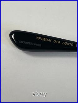 Tom Ford TF889-K 01A Black/Gold Sunglasses 55-19-140 Grey Lens