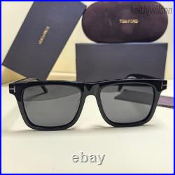 Tom Ford TF906-001 Classic Black Acetate Large Square Sunglasses 58-17-145