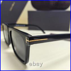 Tom Ford TF906-001 Classic Black Acetate Large Square Sunglasses 58-17-145