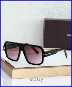 Tom Ford TF933 Gamden Sunglasses Black Square Frame Pink Gradient Lens 58mm