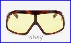Tom Ford TF965 52E Cassius Oversized Aviator Sunglasses in Tortoise/Yellow Lens