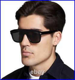 Tom Ford THOR FT0777 Shiny Black Dark Grey Polarized (01D) Sunglasses Authentic