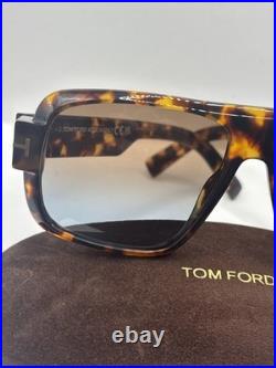 Tom Ford TURNER FT 1101 Dark Havana/Light Brown Shaded (52F) Sunglasses