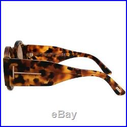 Tom Ford Tatiana Round Sunglasses FT0603 55E 47 Havana Frames Brown Lenses