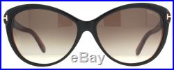 Tom Ford Telma TF325 03F Black/Havana Brown Womens Butterfly Sunglasses