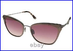 Tom Ford Titanium Cat Eye Sunglasses TF843 12U Faryn Ruthenium/Burgundy NEW