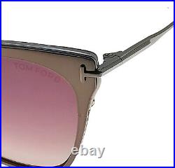 Tom Ford Titanium Cat Eye Sunglasses TF843 12U Faryn Ruthenium/Burgundy NEW