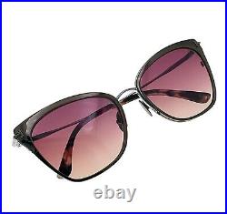 Tom Ford Titanium Cat Eye Sunglasses TF843 12U Faryn Ruthenium/Burgundy NEW