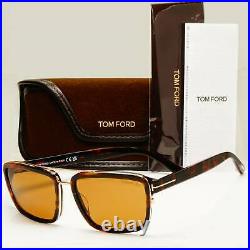 Tom Ford Tortoise Gold Brown Mens Sunglasses Square Rectangle Anders TF 780 56E