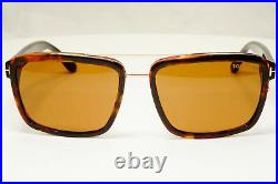 Tom Ford Tortoise Gold Brown Mens Sunglasses Square Rectangle Anders TF 780 56E