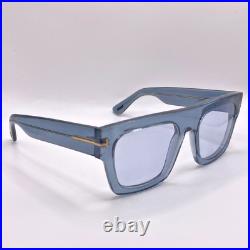 Tom Ford Transparent Blue Grey Plastic Square Sunglasses Frame 53-20-145