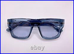 Tom Ford Transparent Blue Grey Plastic Square Sunglasses Frame 53-20-145