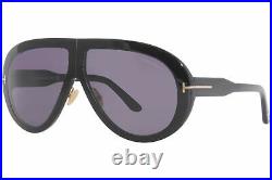 Tom Ford Troy TF836 01A Sunglasses Shiny Black/Smoke Lenses Pilot 61mm