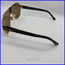 Tom Ford VINCENZO FT 1072 Shiny Gold And Dark Havana/Brown (30E) Sunglasses