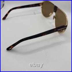 Tom Ford VINCENZO FT 1072 Shiny Gold And Dark Havana/Brown (30E) Sunglasses