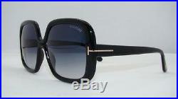 Tom Ford Valeria TF 389 01B Black OVERSIZED Square Gradient Sunglasses Size 57