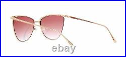 Tom Ford Veronica Shiny Pink Gold/W. Red Mirror Lenses Sunglasses FT0684 33T 58
