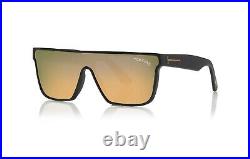 Tom Ford WHYAT FT0709 FT 709 01G Black Gold Mirror Shield Men Sunglasses Italy