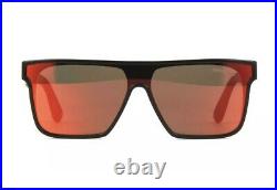 Tom Ford WHYAT FT0709 FT 709 01U Black Red Mirror Shield Men Sunglasses Italy