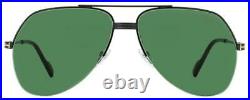 Tom Ford WILDER-02 FT 0644 O1N Black Pilot Sunglasses Sonnenbrille Green Lens